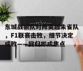 PANDA-东城战狼队对阵吴越朱雀队，F1联赛击败，细节决定成败——回归即成焦点的简单介绍